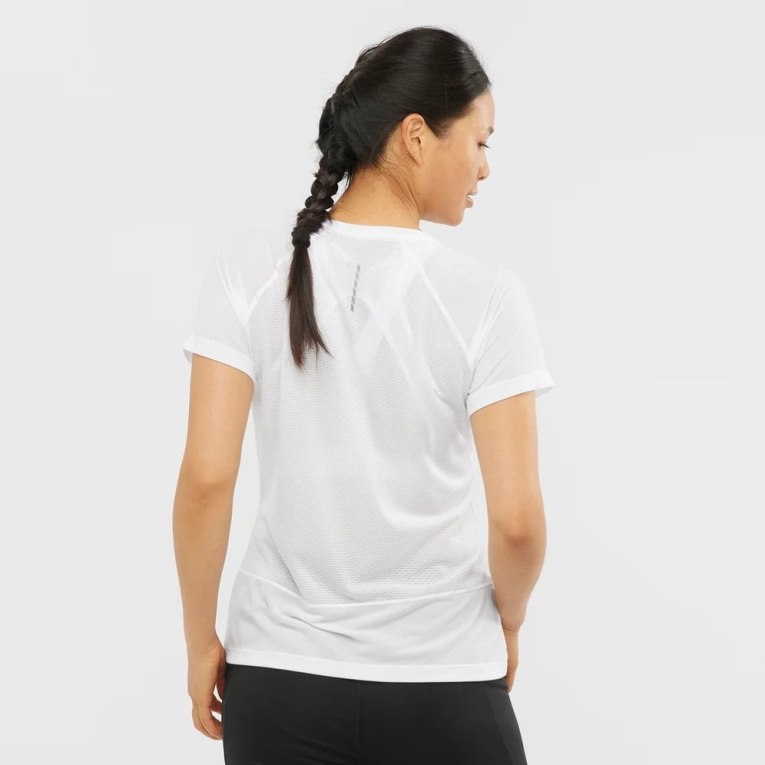 White Salomon Cross Rebel Short Sleeve Women's T-Shirts | PH 94187Y